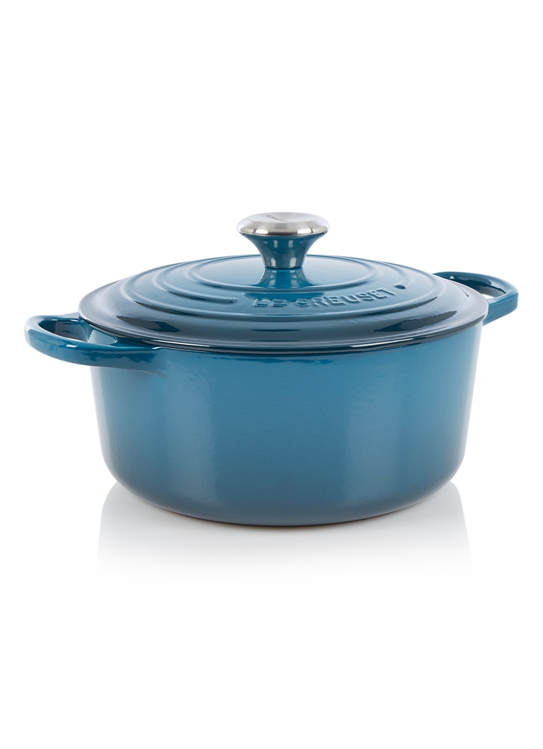 Le Creuset Signature braadpan Ø24 cm - voorkant deep teal / blauw