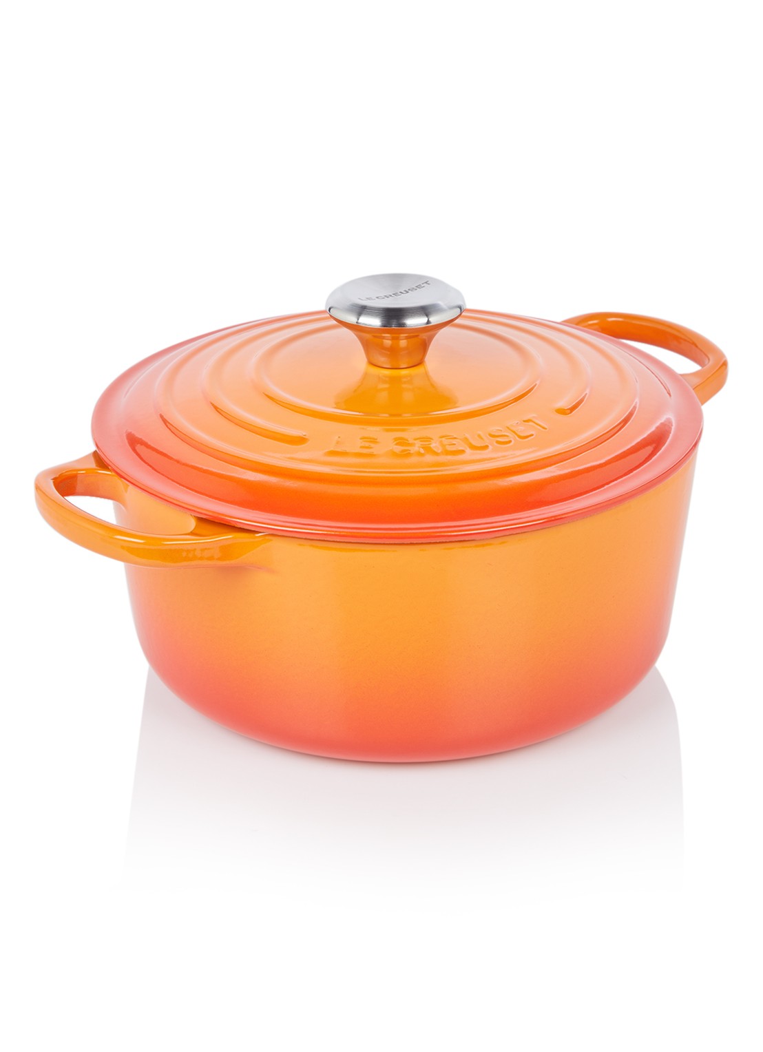 Le Creuset Signature braadpan Ø24 cm - voorkant oranjerood / oranje