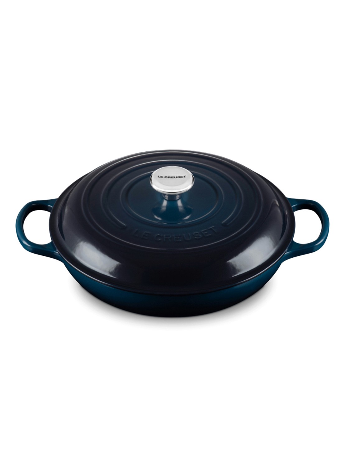 Le Creuset Signature braadpan Ø24 cm - voorkant 2 donkerblauw