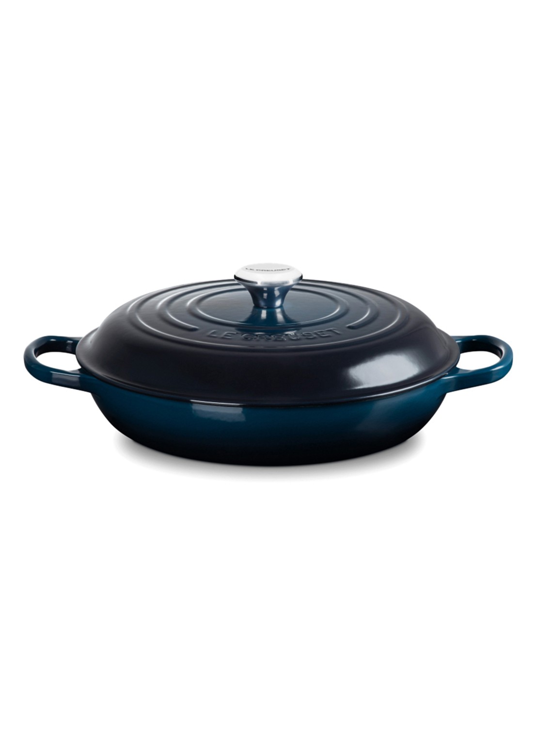 Le Creuset Signature braadpan Ø24 cm - voorkant 3 donkerblauw