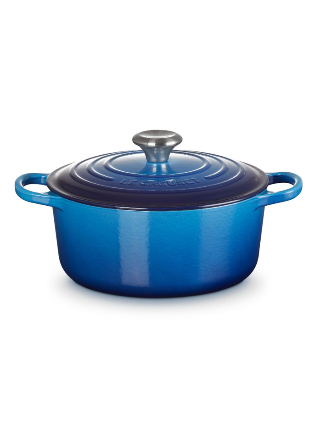 Le Creuset Signature braadpan Ø24 cm - voorkant 2 azure / blauw