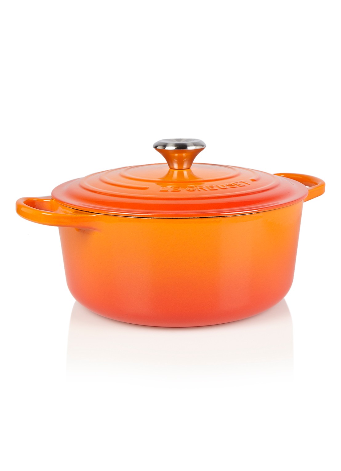 Le Creuset Signature Braadpan Ø26 cm - voorkant oranjerood / oranje