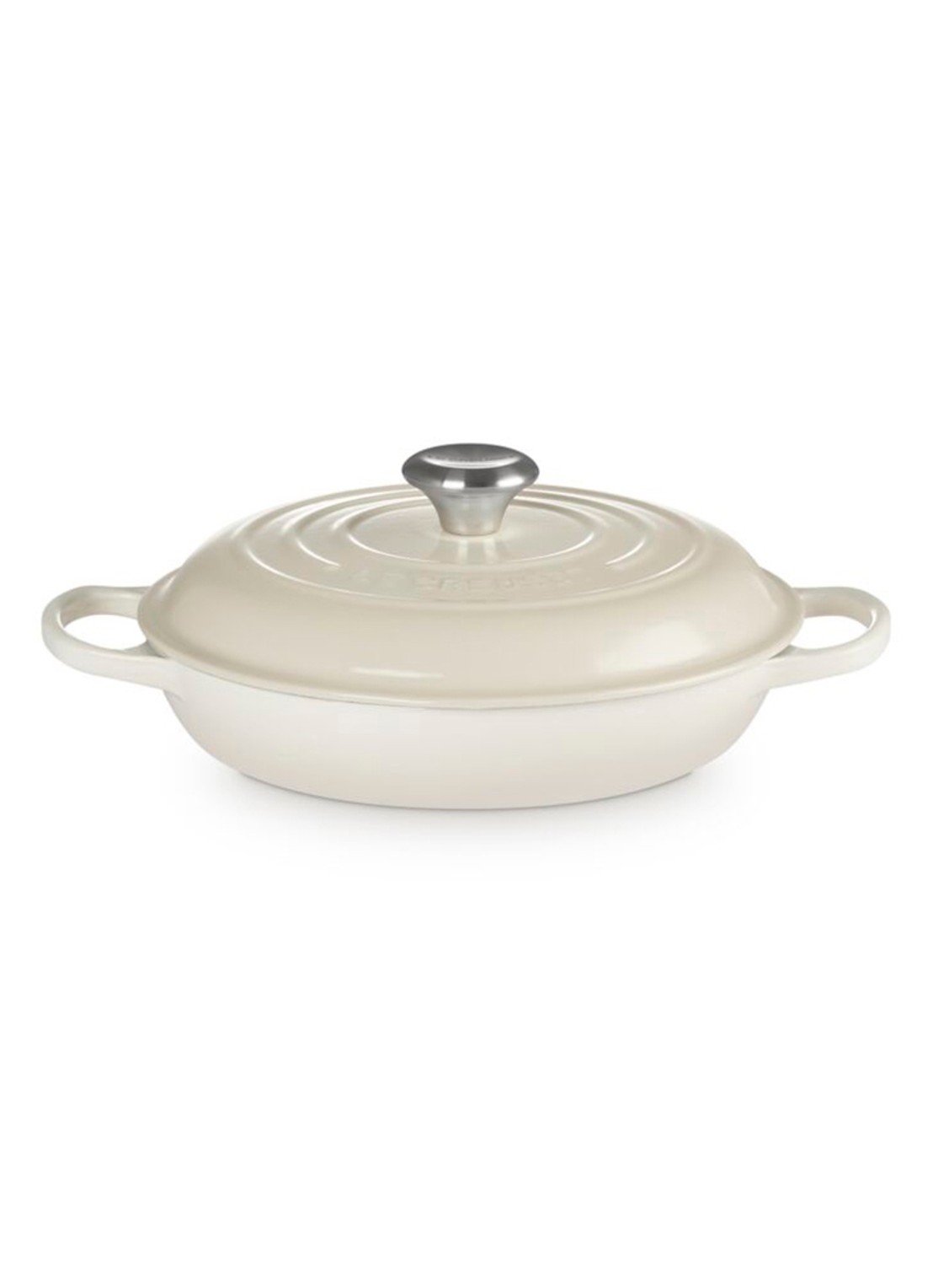 Le Creuset Signature braadpan 26 cm - voorkant 5 gebroken wit