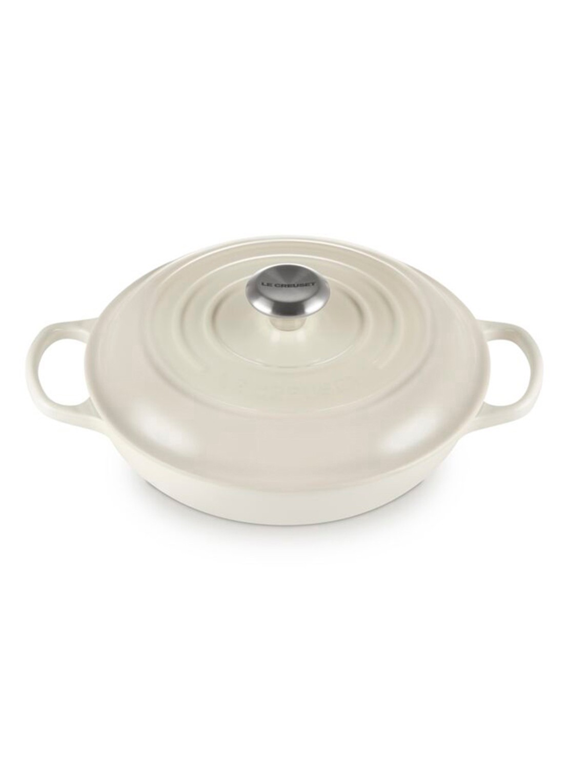 Le Creuset Signature braadpan 26 cm - voorkant 6 gebroken wit
