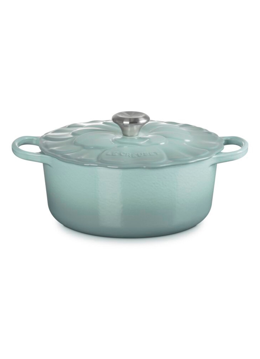 Le Creuset Signature braadpan 26 cm - voorkant lichtgrijs
