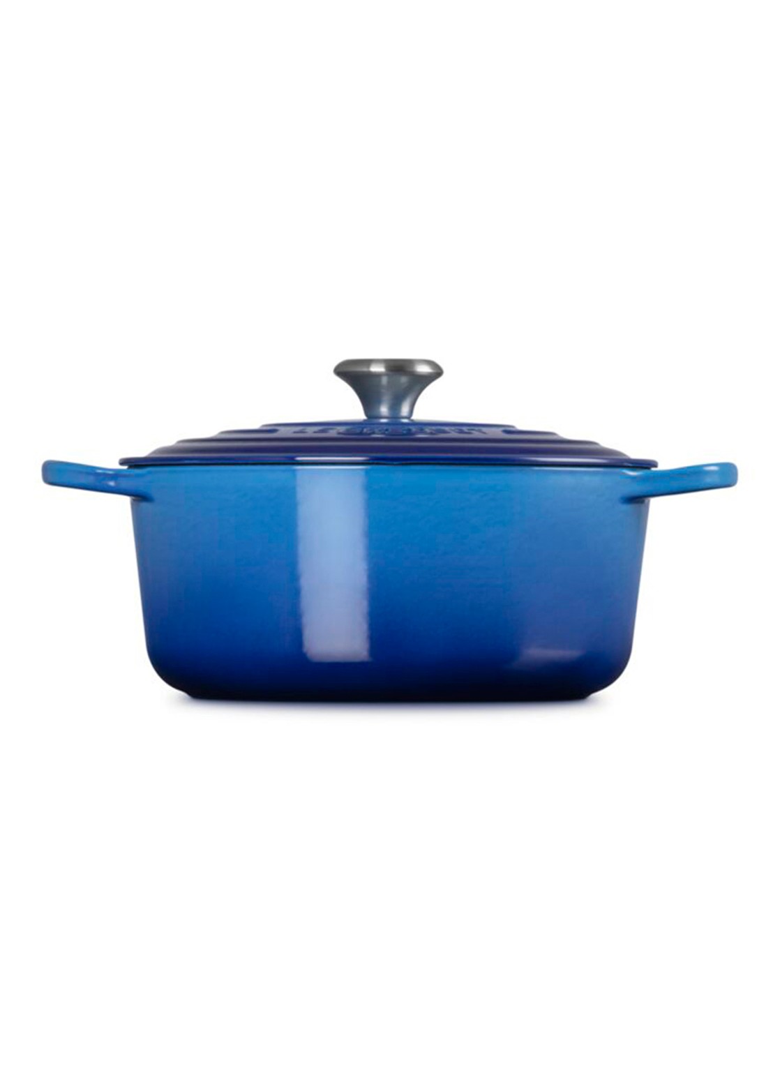 Le Creuset Signature braadpan 26 cm - achterkant royalblauw