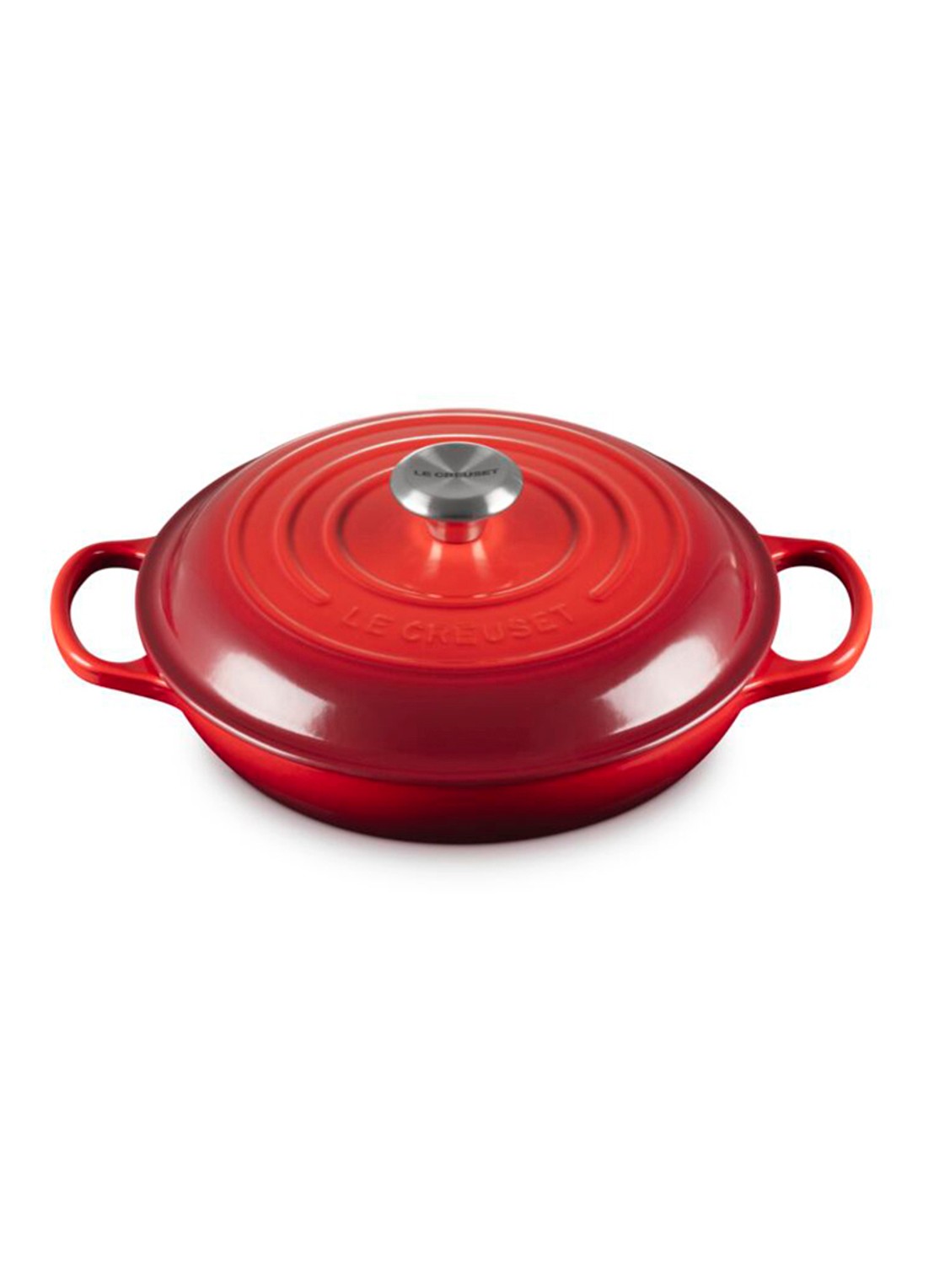 Le Creuset Signature braadpan 26 cm - voorkant 2 donkerrood