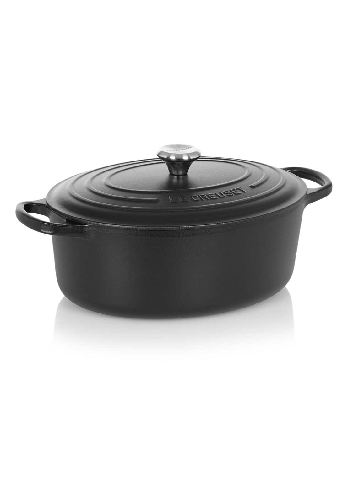 Le Creuset Signature braadpan Ø27 cm - voorkant mat zwart / zwart