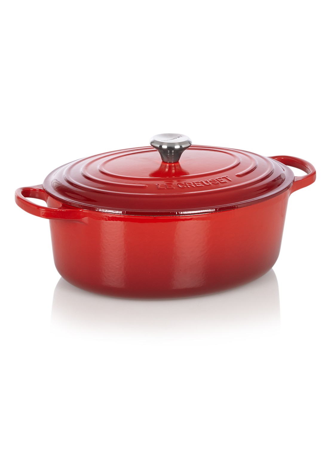 Le Creuset Signature braadpan Ø27 cm - voorkant kersenrood / rood