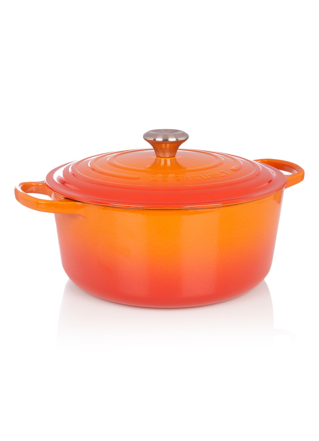 Le Creuset Signature braadpan Ø28 cm - voorkant oranjerood / oranje