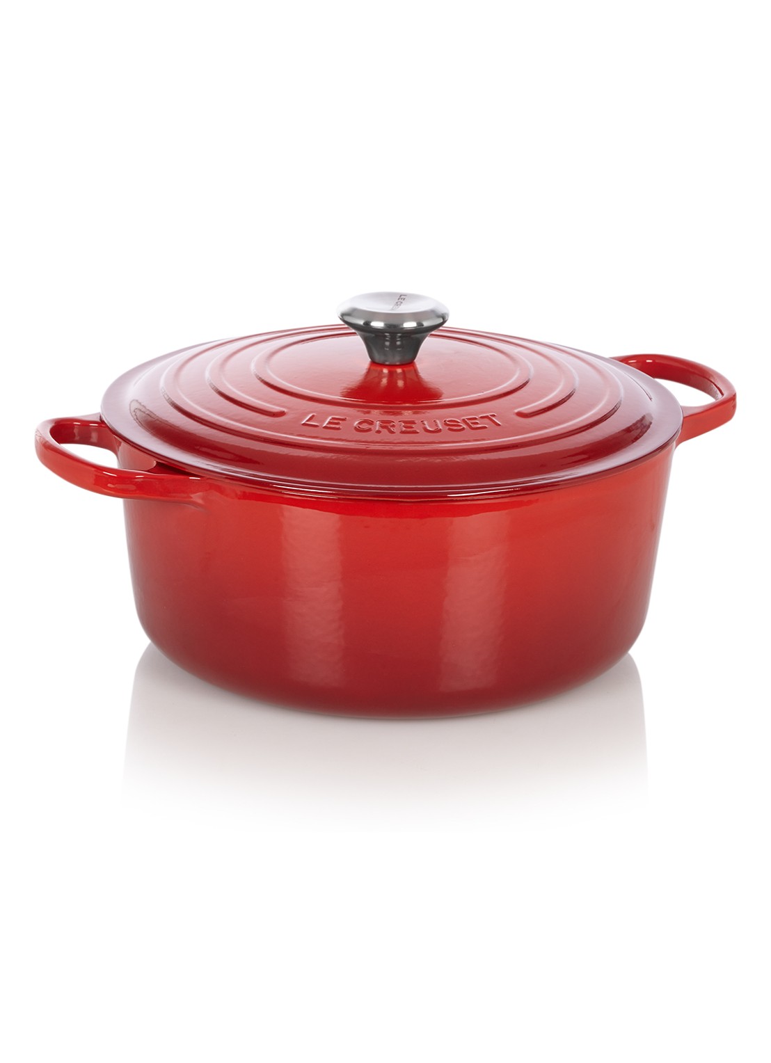 Le Creuset Signature braadpan Ø28 cm - voorkant kersenrood / rood