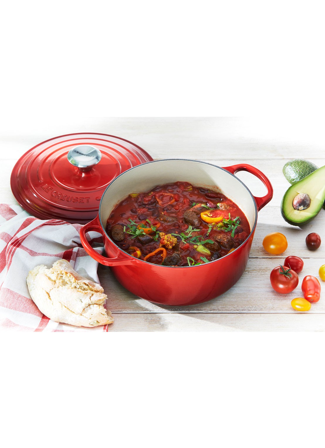 Le Creuset Signature braadpan Ø28 cm - voorkant 2 kersenrood / rood