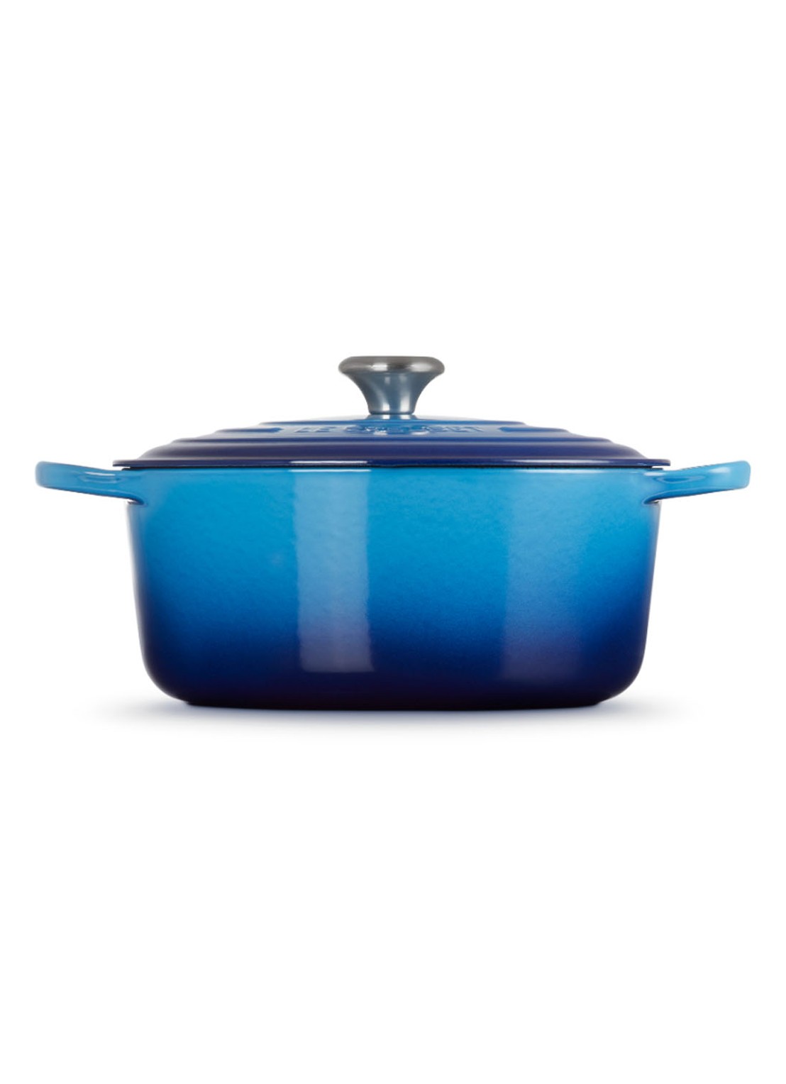 Le Creuset Signature braadpan 28 cm  - achterkant azure / blauw