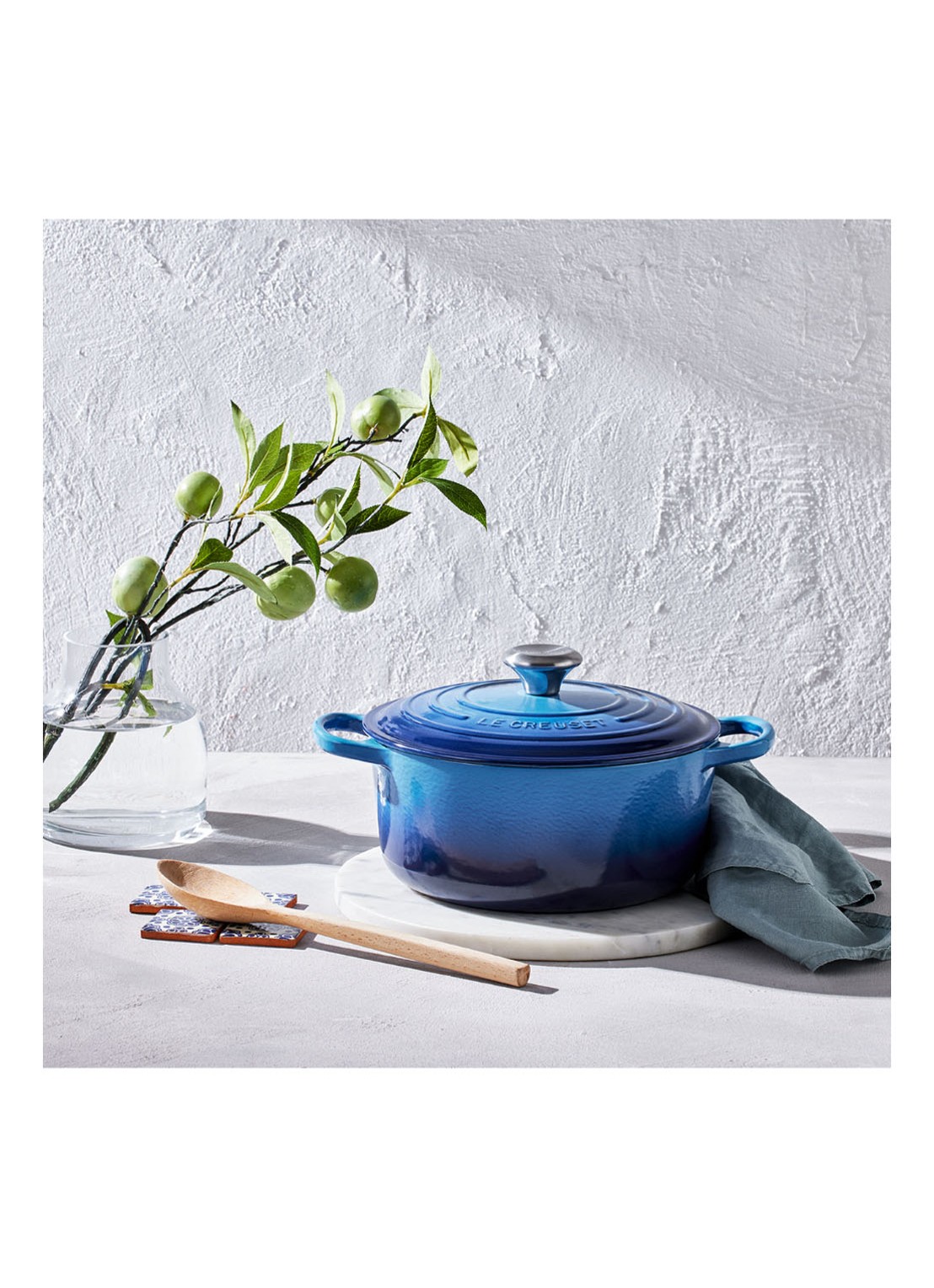 Le Creuset Signature braadpan 28 cm  - detail 4 azure / blauw