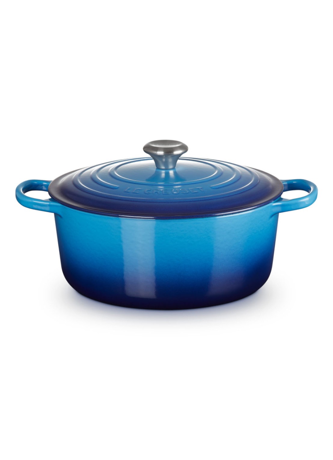 Le Creuset Signature braadpan 28 cm  - voorkant 7 azure / blauw