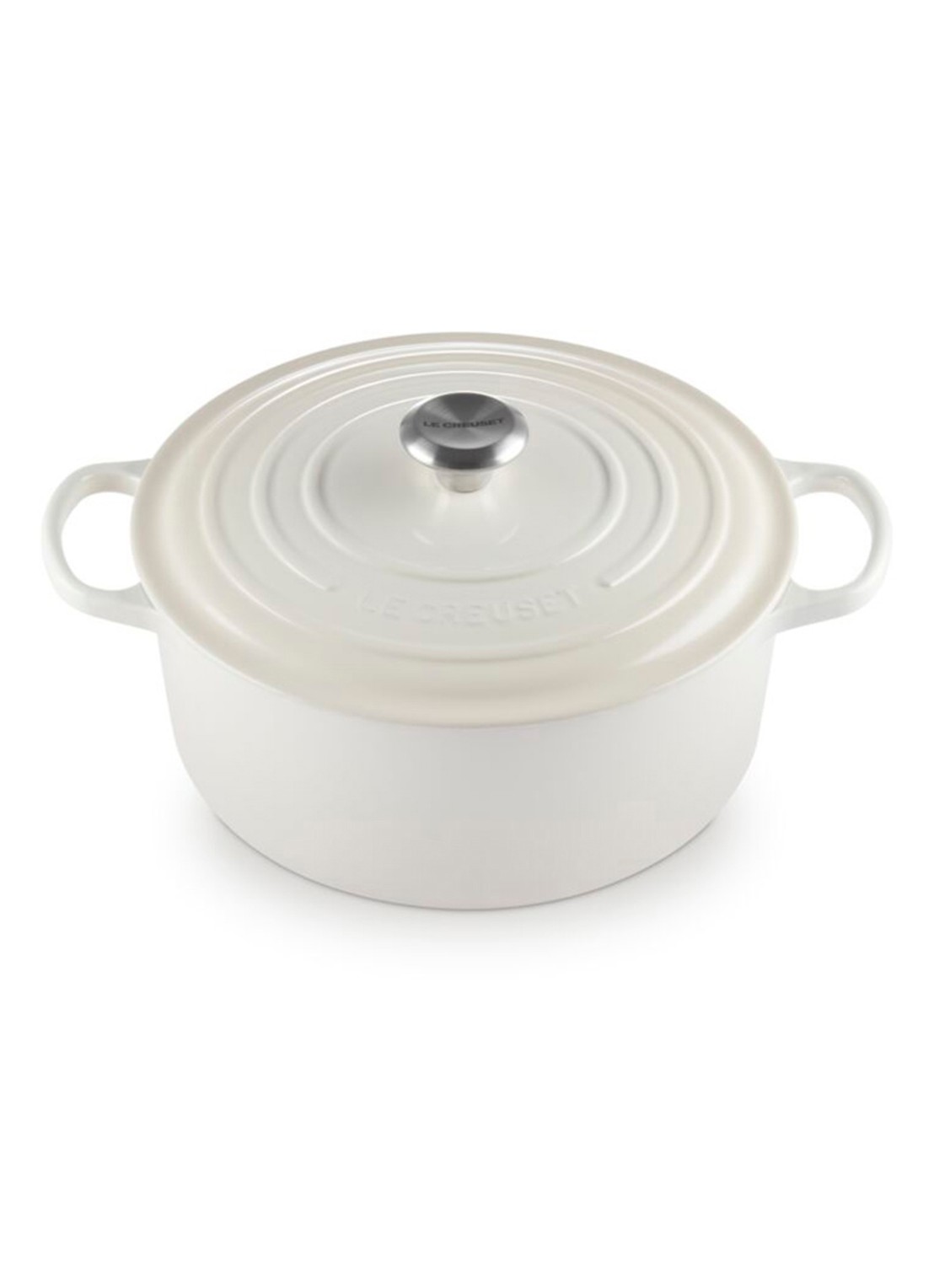 Le Creuset Signature braadpan 28 cm - voorkant 3 gebroken wit