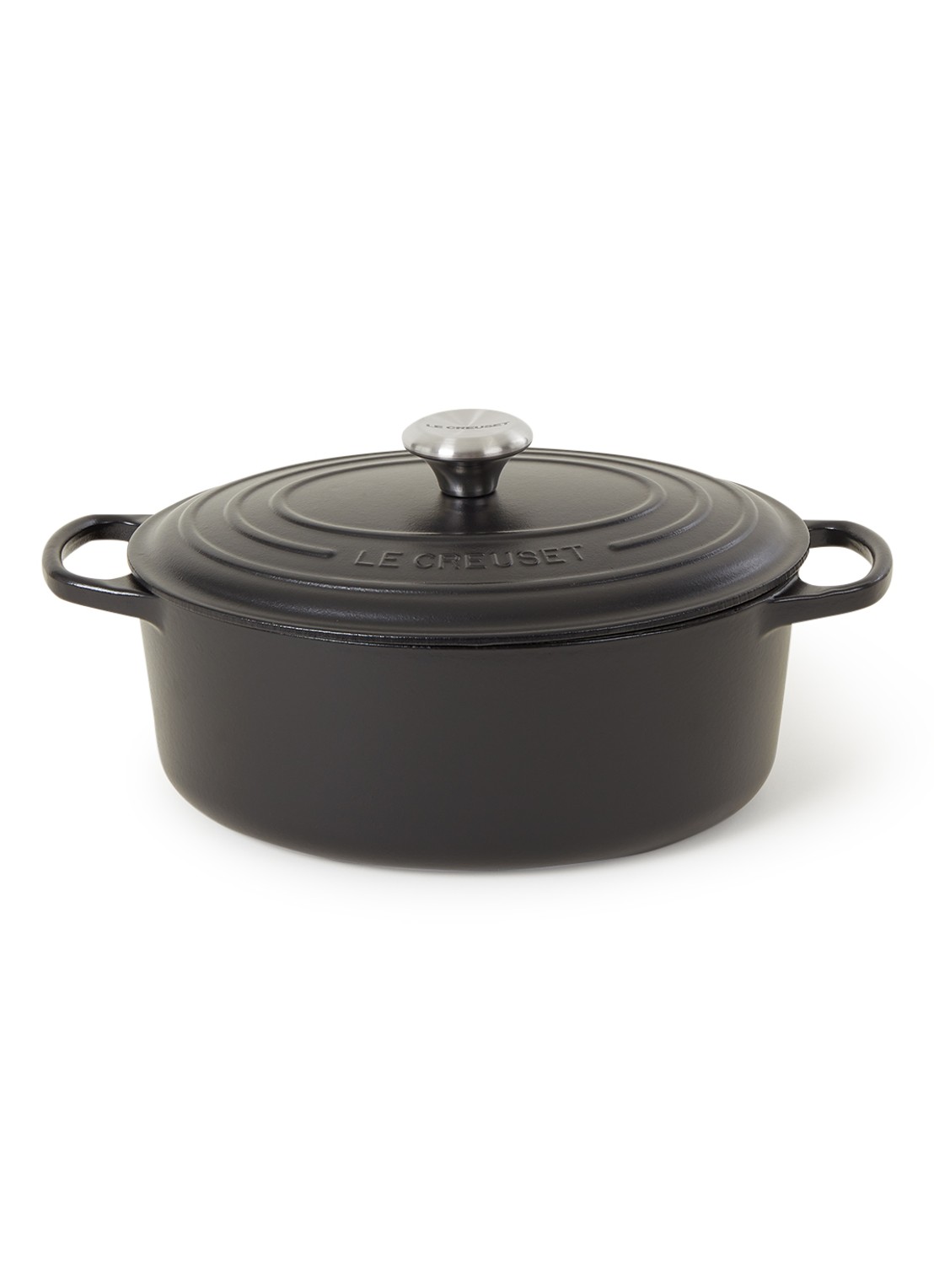 Le Creuset Signature braadpan 29 cm - voorkant 2 mat zwart / zwart