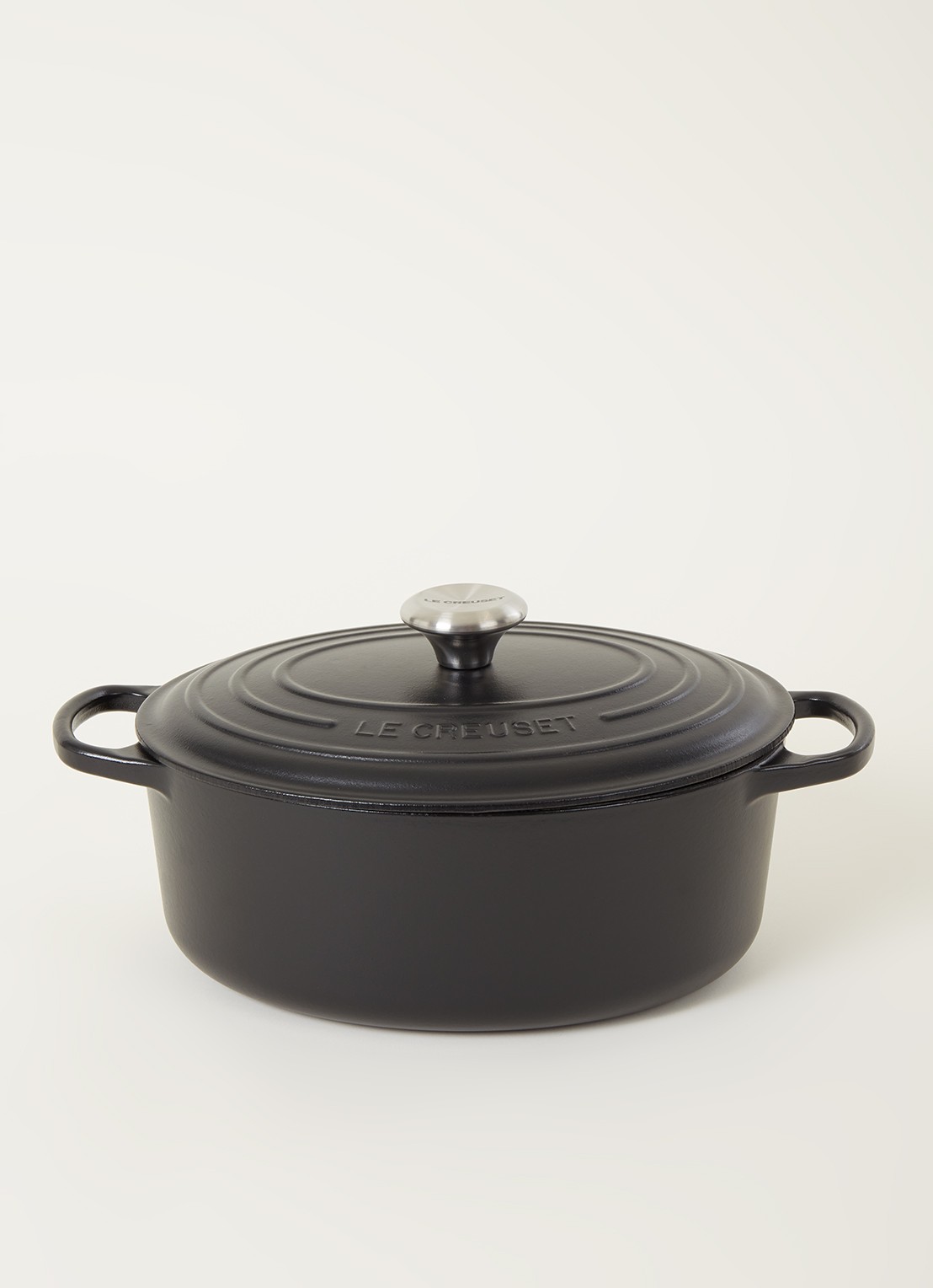 Le Creuset Signature braadpan 29 cm - voorkant 3 mat zwart / zwart