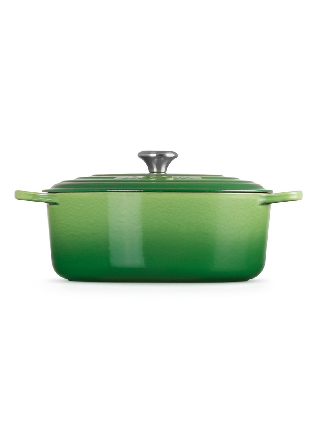 Le Creuset Signature braadpan 29 cm - detail bamboo / groen