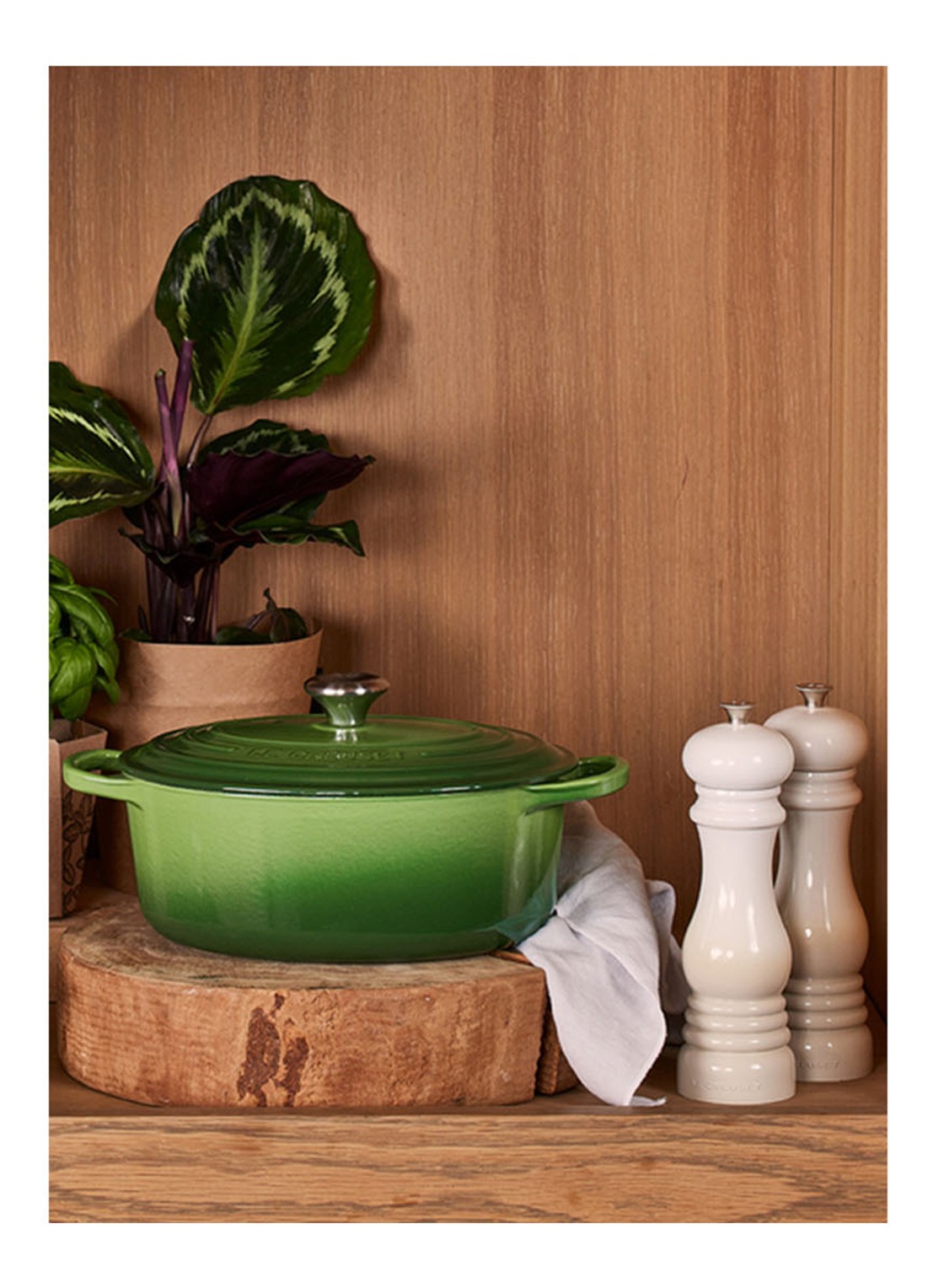 Le Creuset Signature braadpan 29 cm - voorkant 6 bamboo / groen