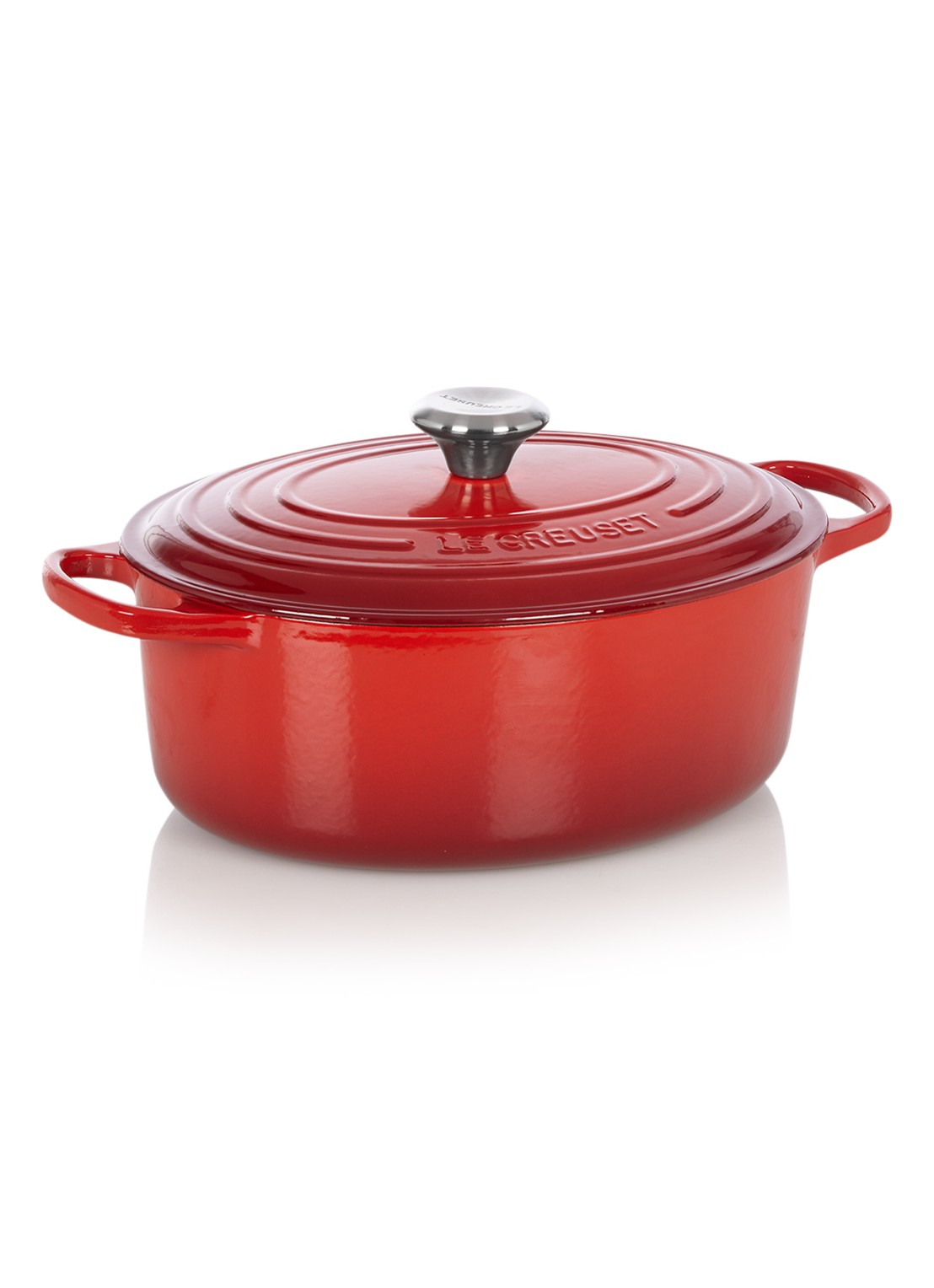 Le Creuset Signature braadpan 29 cm - voorkant kersenrood / rood