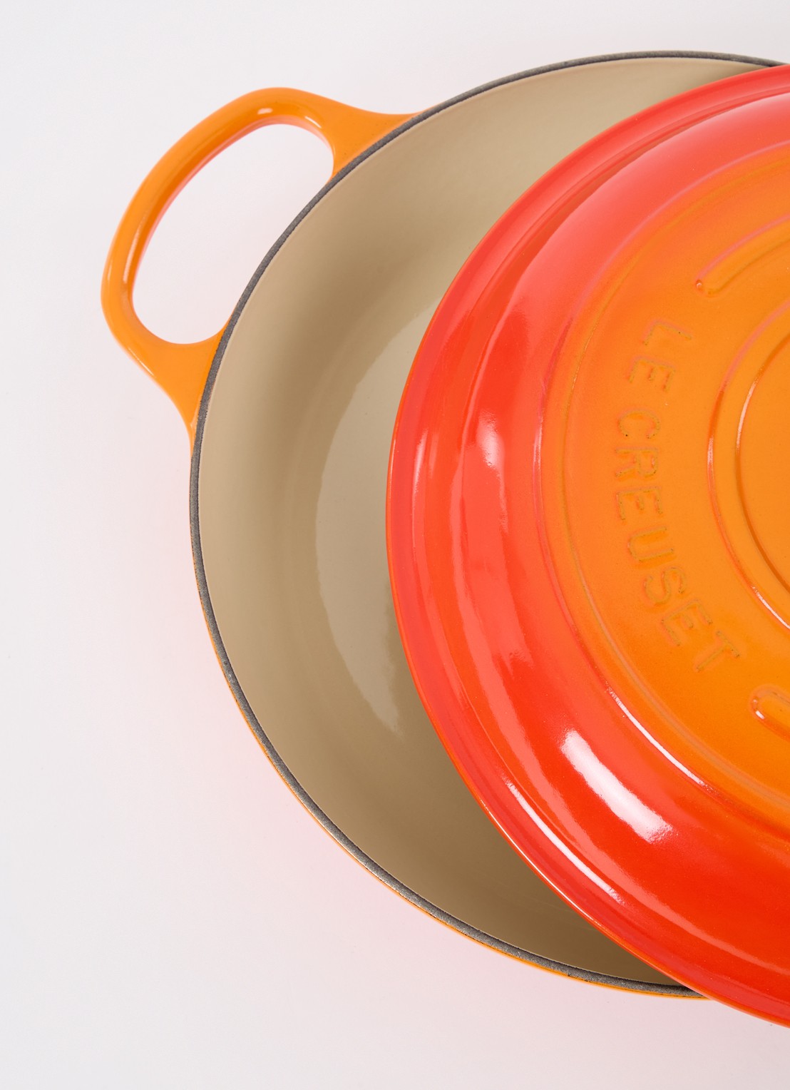 Le Creuset Signature braadpan Ø30 cm - voorkant 2 oranjerood / oranje
