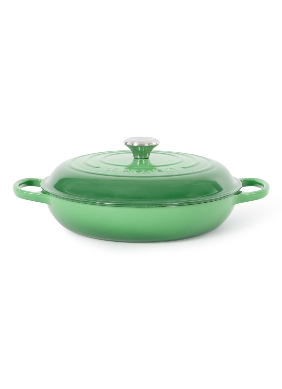 Le Creuset Signature braadpan Ø30 cm - voorkant 2 bamboo / groen
