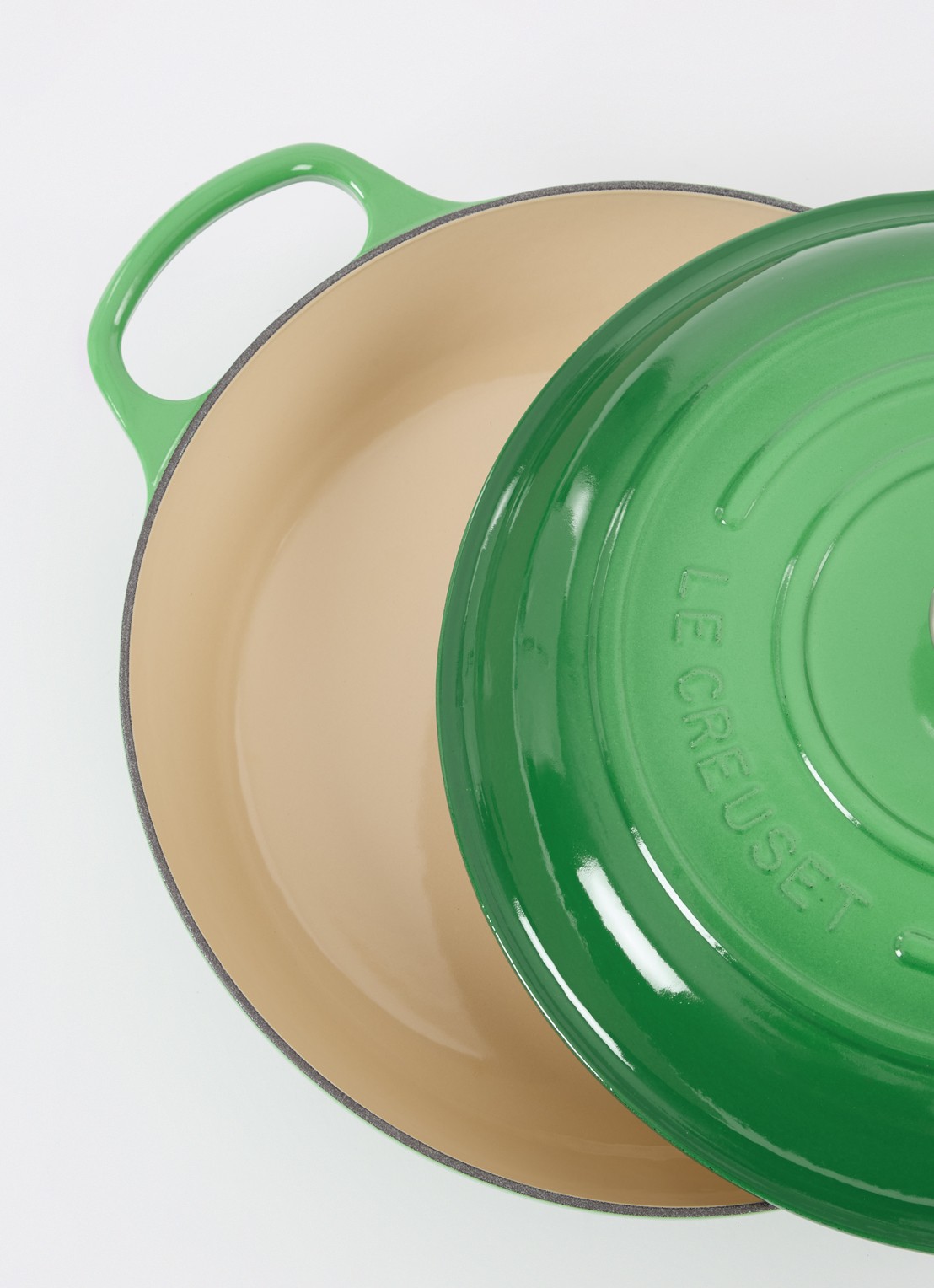 Le Creuset Signature braadpan Ø30 cm - voorkant 3 bamboo / groen