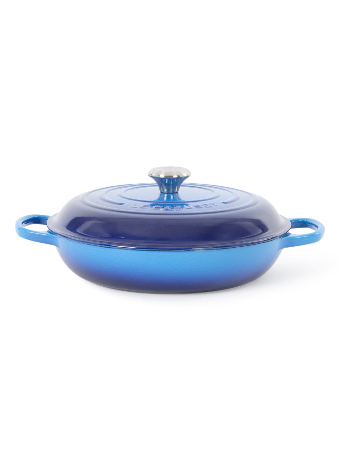 Le Creuset Signature braadpan Ø30 cm - voorkant azure / blauw