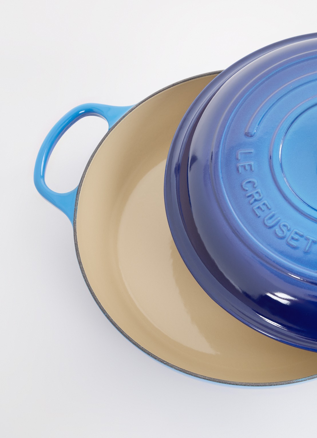 Le Creuset Signature braadpan Ø30 cm - voorkant 2 azure / blauw