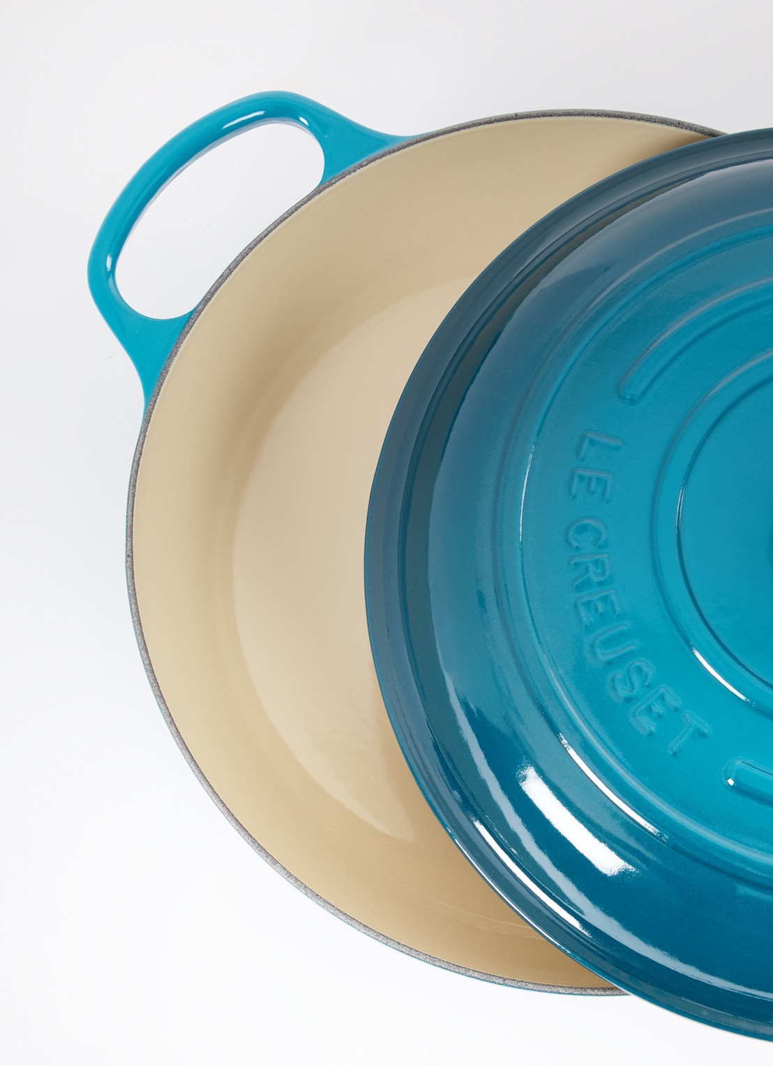 Le Creuset Signature braadpan Ø30 cm - voorkant 3 deep teal / blauw