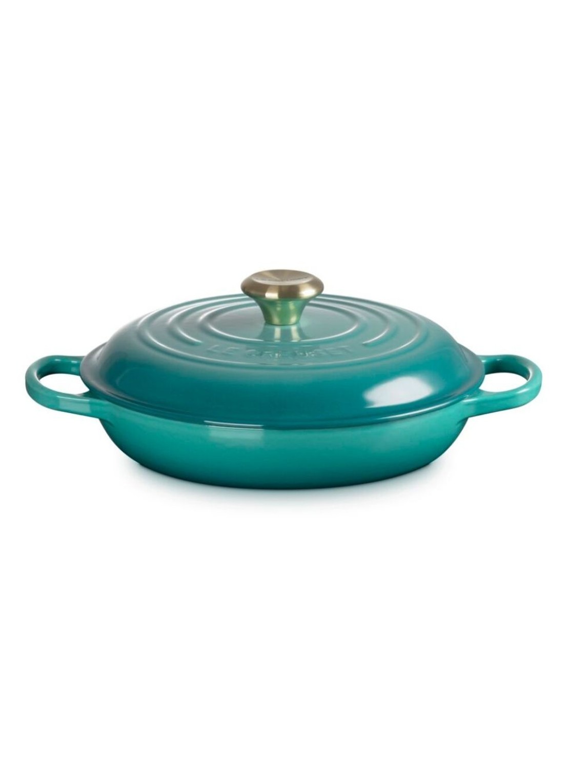 Le Creuset Signature braadpan 30 cm - achterkant 3 blauw