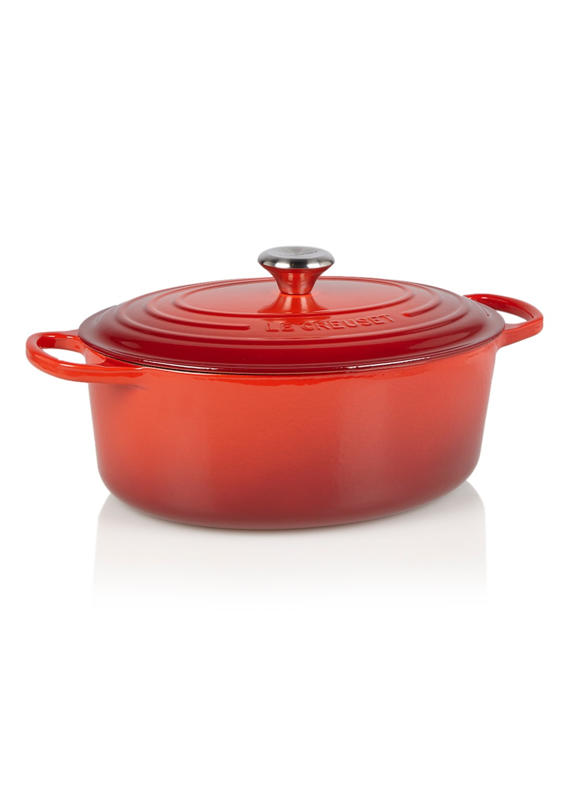 Le Creuset Signature braadpan 31 cm - voorkant kersenrood / rood