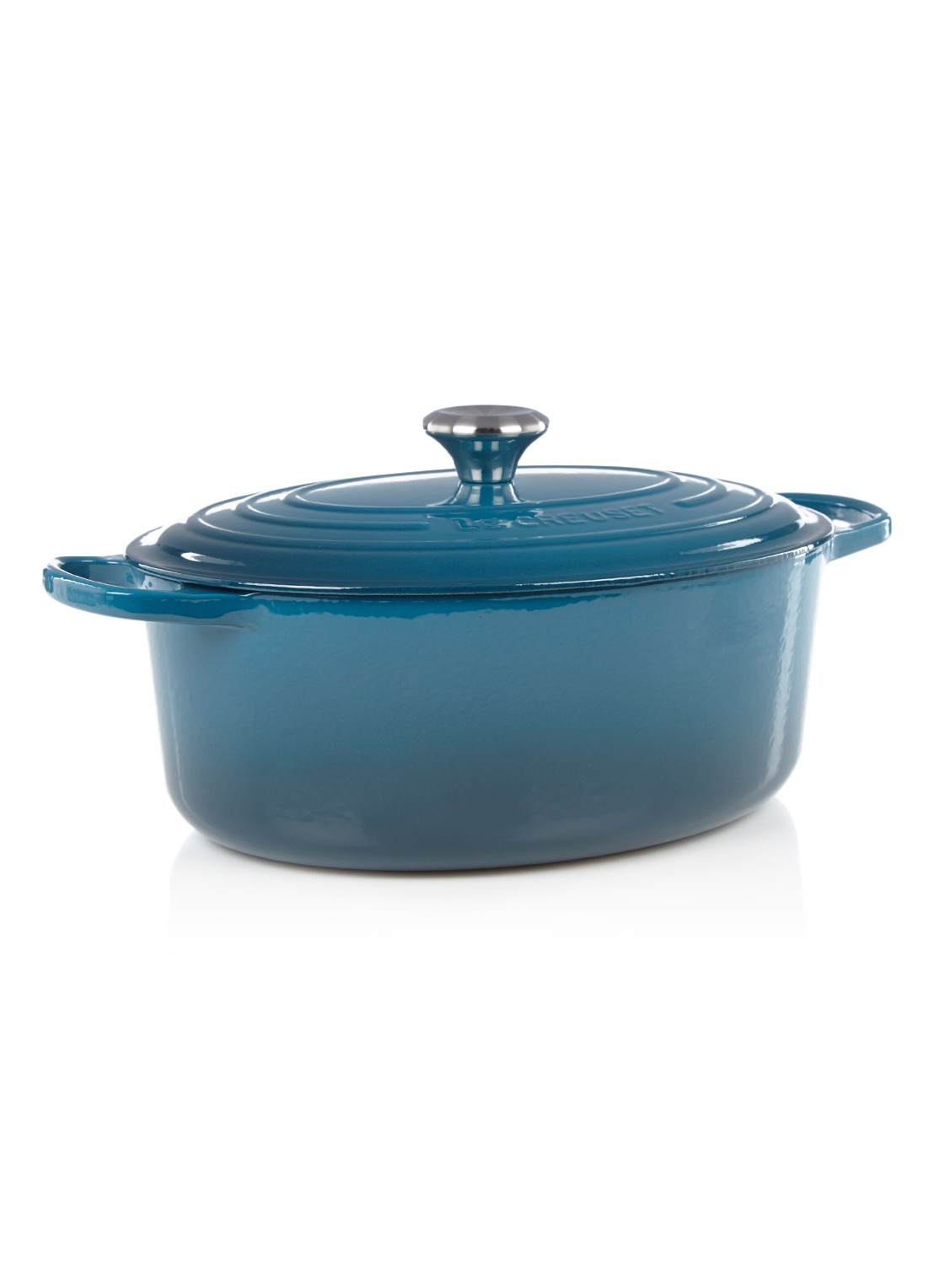 Le Creuset Signature braadpan 31 cm - voorkant deep teal / blauw