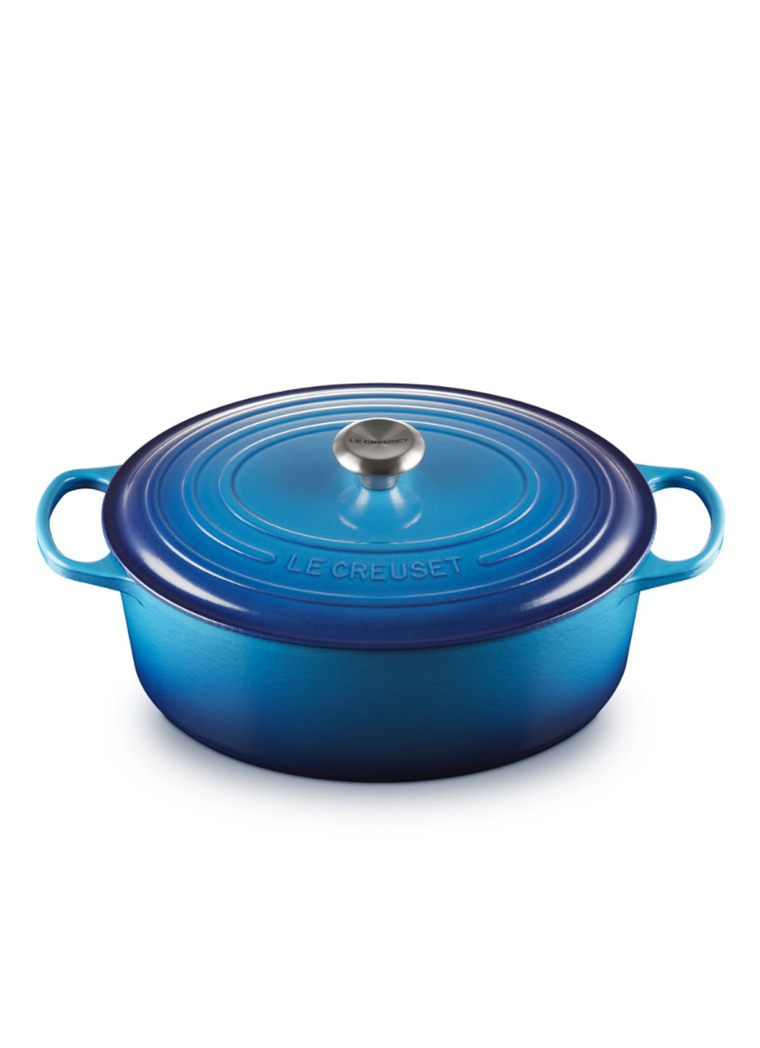 Le Creuset Signature braadpan Ø31 cm - voorkant azure / blauw