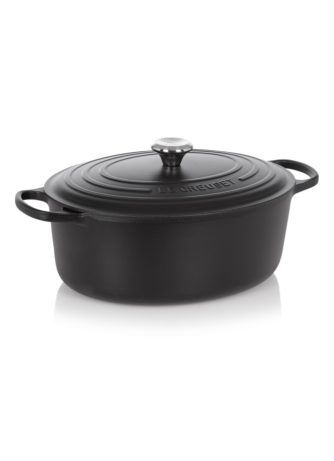 Le Creuset Signature braadpan 33 cm - voorkant mat zwart / zwart