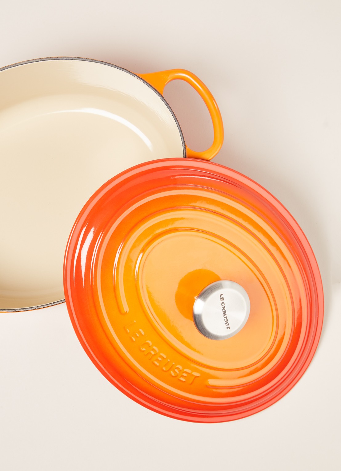 Le Creuset Signature braadpan ovaal 29 cm  - detail 3 oranjerood / oranje