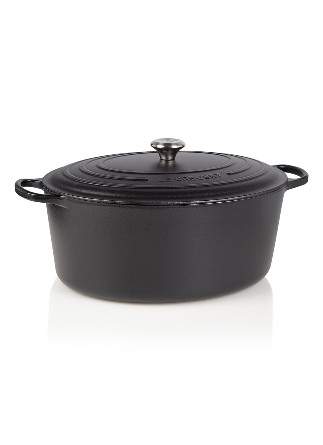 Le Creuset Signature Braadpan ovaal 30 cm - voorkant mat zwart / zwart