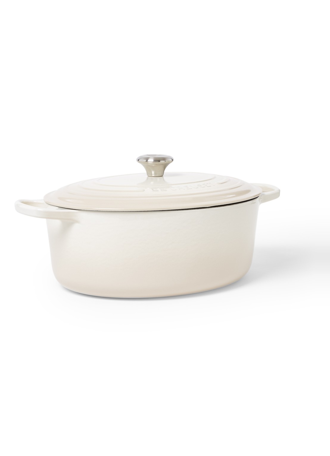 Le Creuset Signature braadpan ovaal 33 cm - voorkant wit