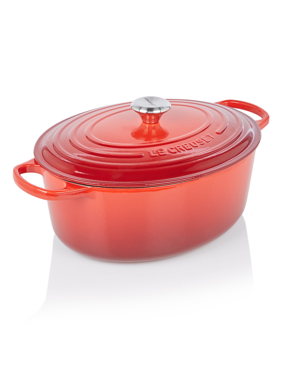 Le Creuset Signature Braadpan ovaal 33 cm - voorkant kersenrood / rood