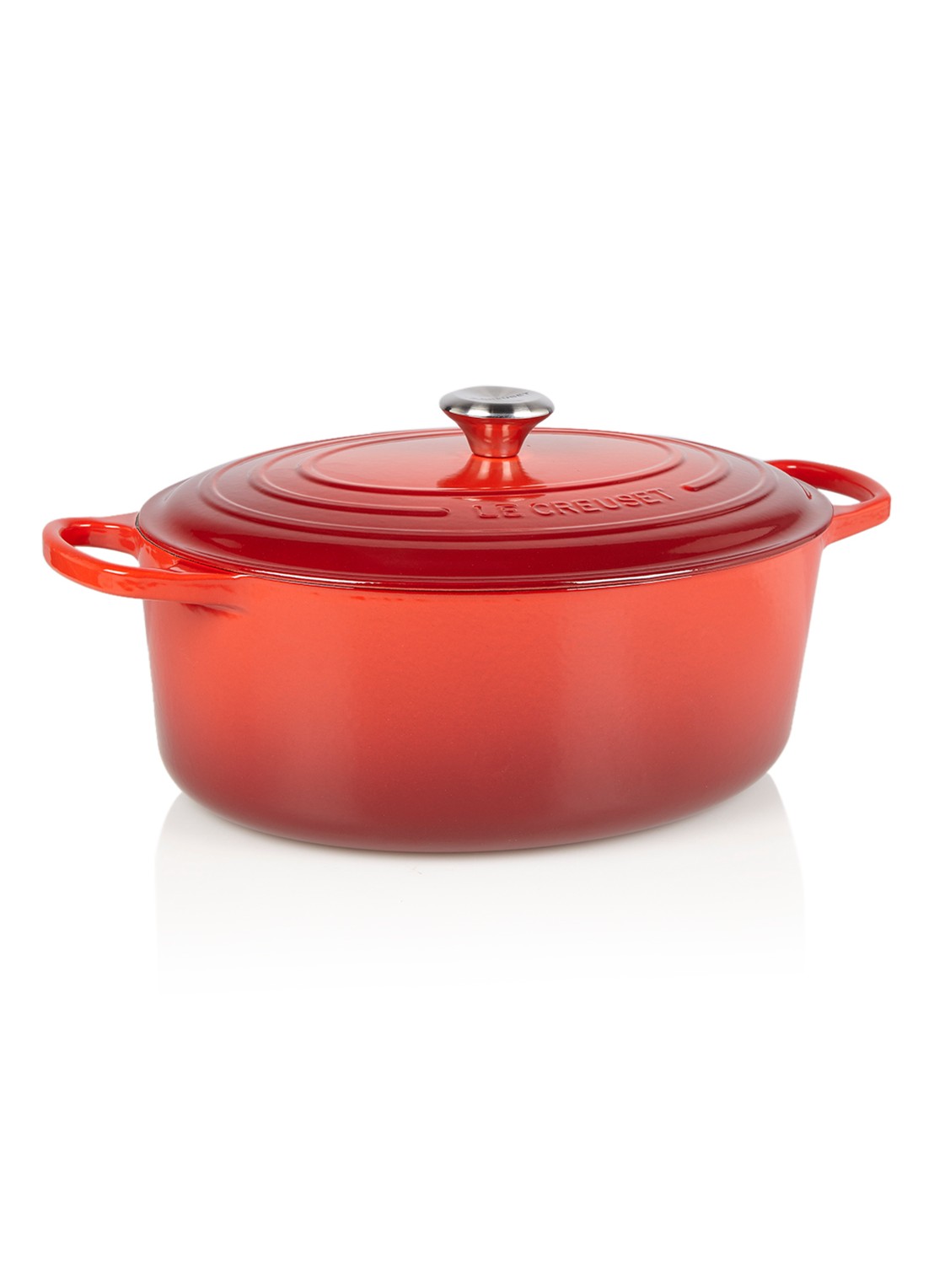 Le Creuset Signature Braadpan ovaal 35 cm - voorkant kersenrood / rood