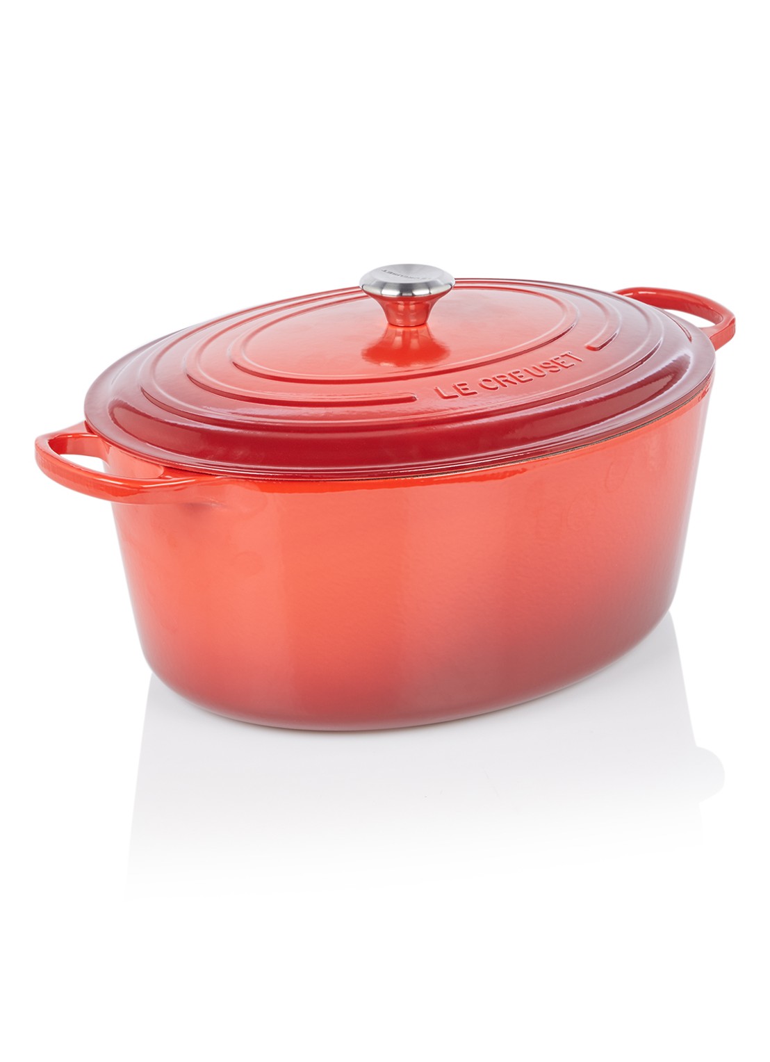 Le Creuset Signature Braadpan ovaal 40 cm - voorkant kersenrood / rood