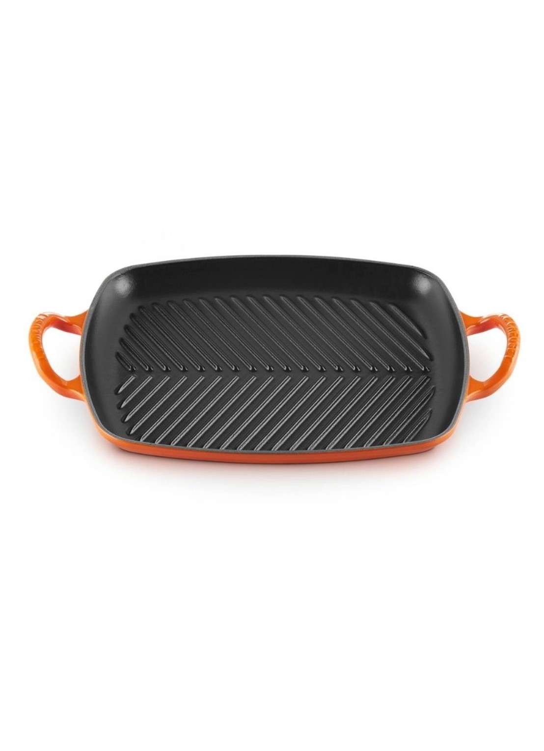 Le Creuset Signature grill 30 cm - voorkant 3 oranjerood