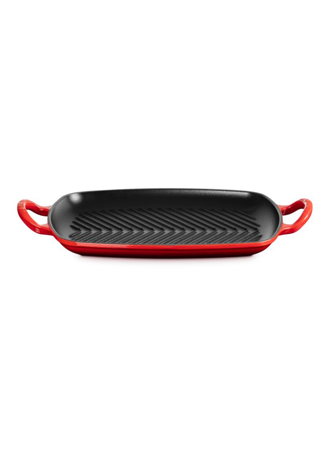 Le Creuset Signature grill 30 cm - voorkant 2 steenrood