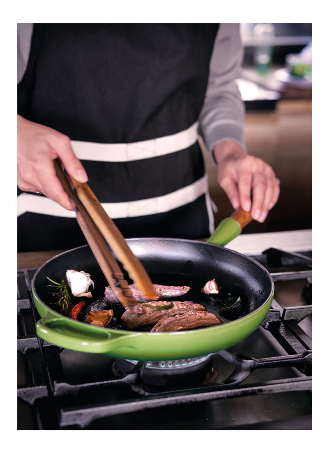 Le Creuset Signature koekenpan Ø28 cm - voorkant 2 bamboo / groen