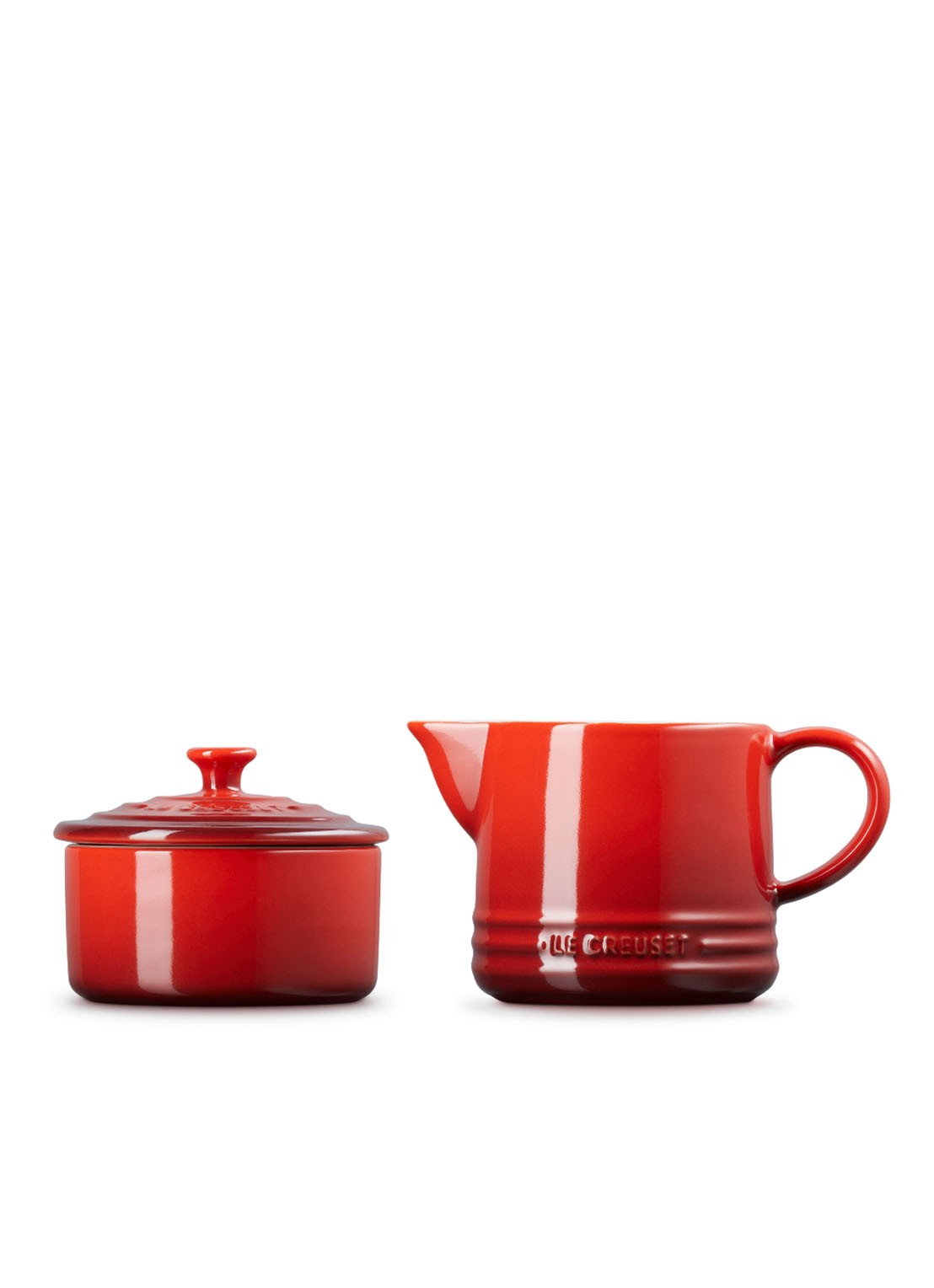 Le Creuset Signature melk- en suikerset - achterkant 6 kersenrood / rood