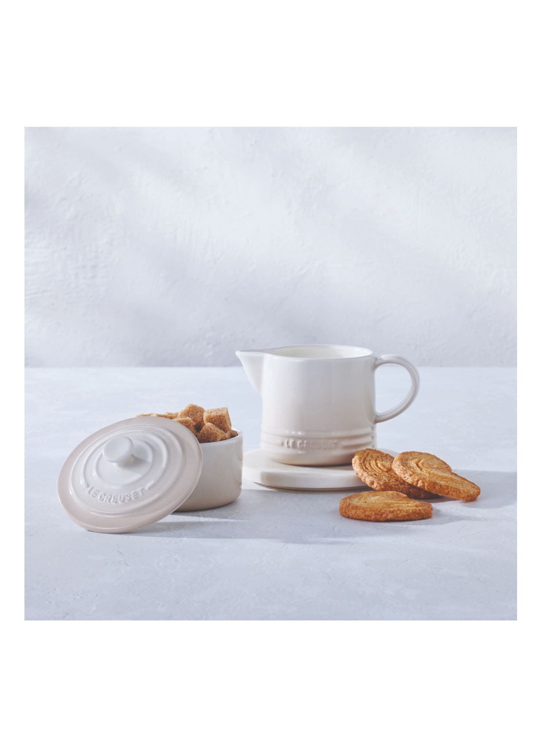 Le Creuset Signature melk- en suikerset  - detail 5 meringue / beige