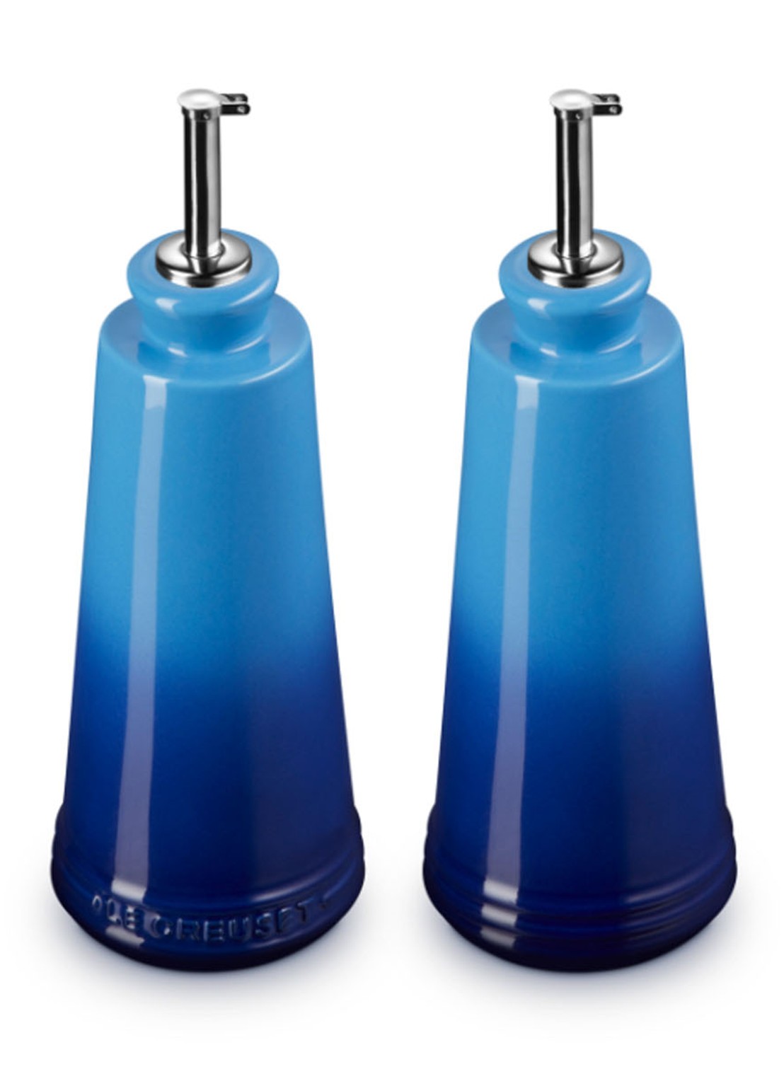 Le Creuset Signature olie- en azijnstel set van 2  - voorkant 5 azure / blauw