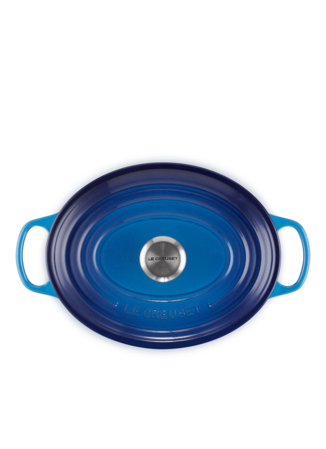 Le Creuset Signature ovale braadpan 29 cm - detail azure / blauw