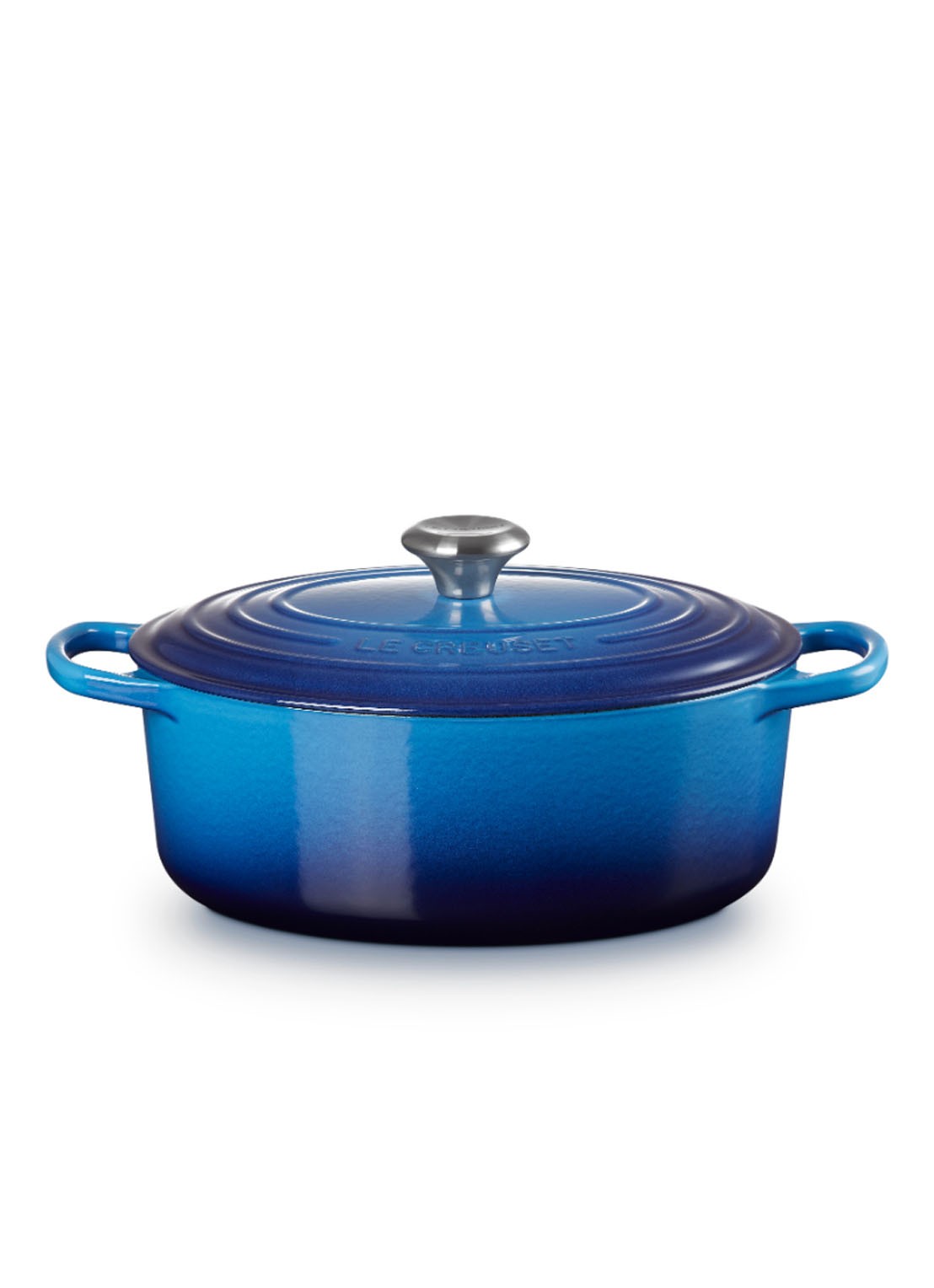Le Creuset Signature ovale braadpan 29 cm - voorkant 6 azure / blauw